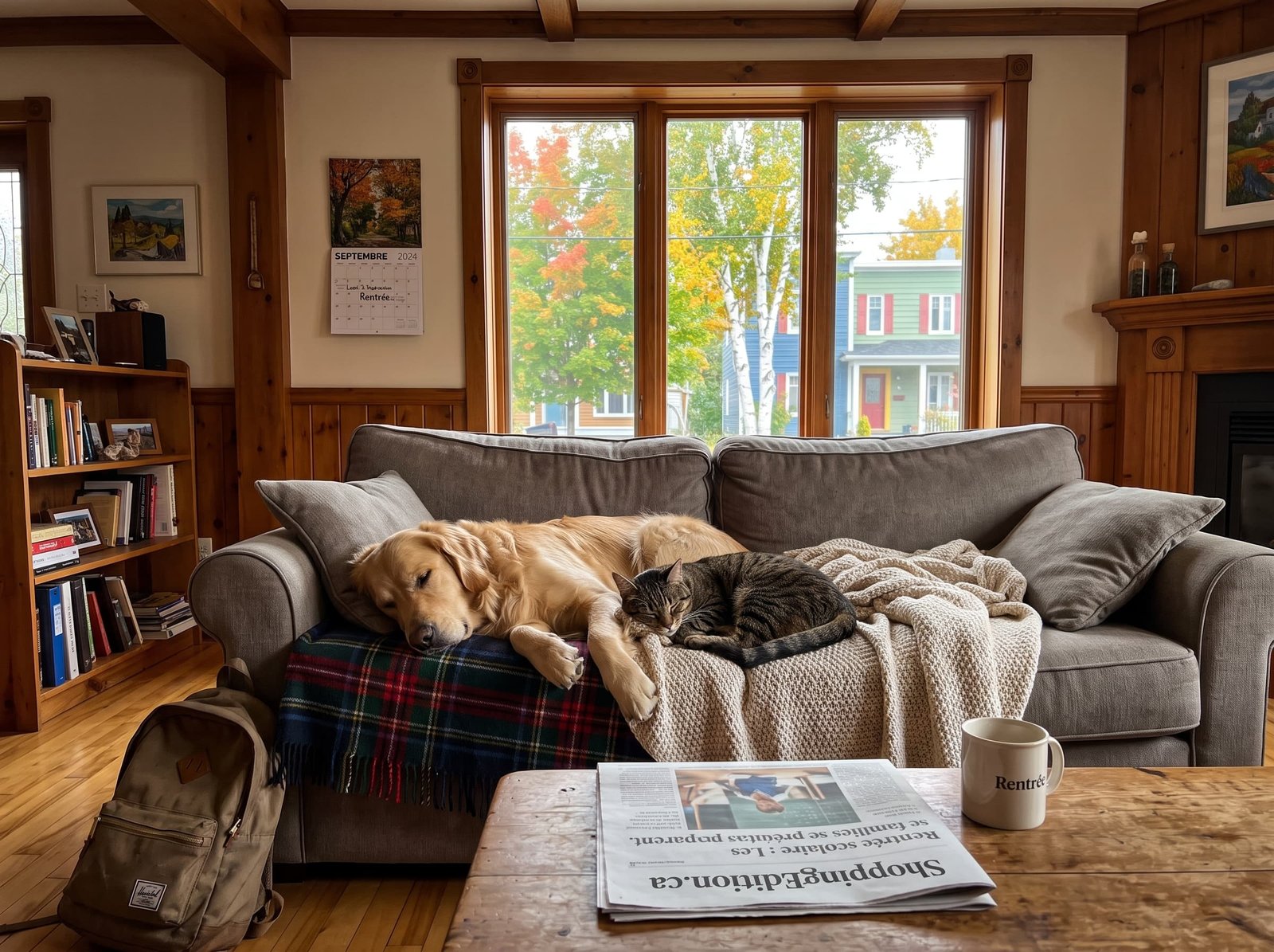 Chien et chat prêts à retrouver la routine de la rentrée